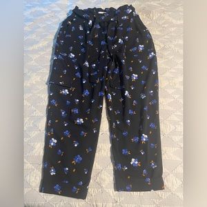 Floral paper bag pants